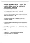 AQA AS-LEVEL PHYSICS 7407 1 PAPER 1 2026 COMPREHENSIVE EXAM FULL QUESTIONS AND CORRECT ANSWERS