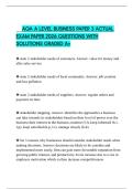 AQA A LEVEL BUSINESS PAPER 3 ACTUAL EXAM PAPER 2026 QUESTIONS WITH SOLUTIONS GRADED A&plus;