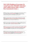 WGU D391 Healthcare Ecosystems OA Actual Exam Style 2026&sol;2027 &vert; Questions with Verified Answers 100&percnt; Correct &vert; Pass Guaranteed &vert; Grade A