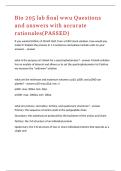 Bio 205 lab final wwu Questions and answers with accurate rationales&lpar;PASSED&rpar;&period;
