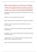 BIO 205 midterm Arizona College of Nursing Questions and answers with accurate rationales&lpar;PASSED&rpar;&period;