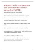 BIO 205 Final Exam Questions and answers with accurate rationales&lpar;PASSED&rpar;&period;