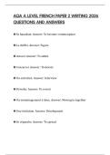 AQA A LEVEL FRENCH PAPER 2 WRITING 2026 QUESTIONS AND ANSWERS