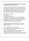 Nursing Leadership & Management NCLEX Practice Quiz &num;2 Questions With Complete Solutions