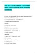 AQA A LEVEL GEOGRAPHY 7037 2 FINAL PAPER 2026 QUESTIONS WITH ANSWERS GRADED A&plus;