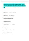 AQA A LEVEL MATHS ACTUAL EXAM PAPER 2026 QUESTIONS WITH SOLUTIONS GRADED A&plus;