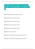 AQA A LEVEL MATHS EXAMINATION TEST 2026 QUESTIONS WITH ANSWERS GRADED A&plus;