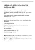 NSG 233 MED SURG 2 EXAM 1 PRACTICE QUESTIONS 2026