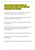 AQA A LEVEL PHYSICS PAPER 2 MS ACTUAL EXAM PAPER 2026 COMPLETE QUESTIONS AND ANSWERS