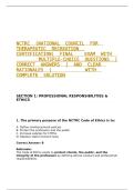 NCTRC &lpar;NATIONAL COUNCIL FOR THERAPEUTIC RECREATION CERTIFICATION&rpar; FINAL  EXAM WITH 100 MULTIPLE-CHOICE QUESTIONS &vert; CORRECT ANSWERS &vert; AND CLEAR RATIONALES &vert; 2026 WITH COMPLETE SOLUTION