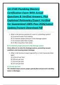 UA STAR Plumbing Mastery Certification Exam With Actual Questions & Verified Answers&comma; Plus Explained Rationales&sol;Expert Verified For Guaranteed 100&percnt; Pass 2026&sol;Latest Update&sol;Instant Download Pdf