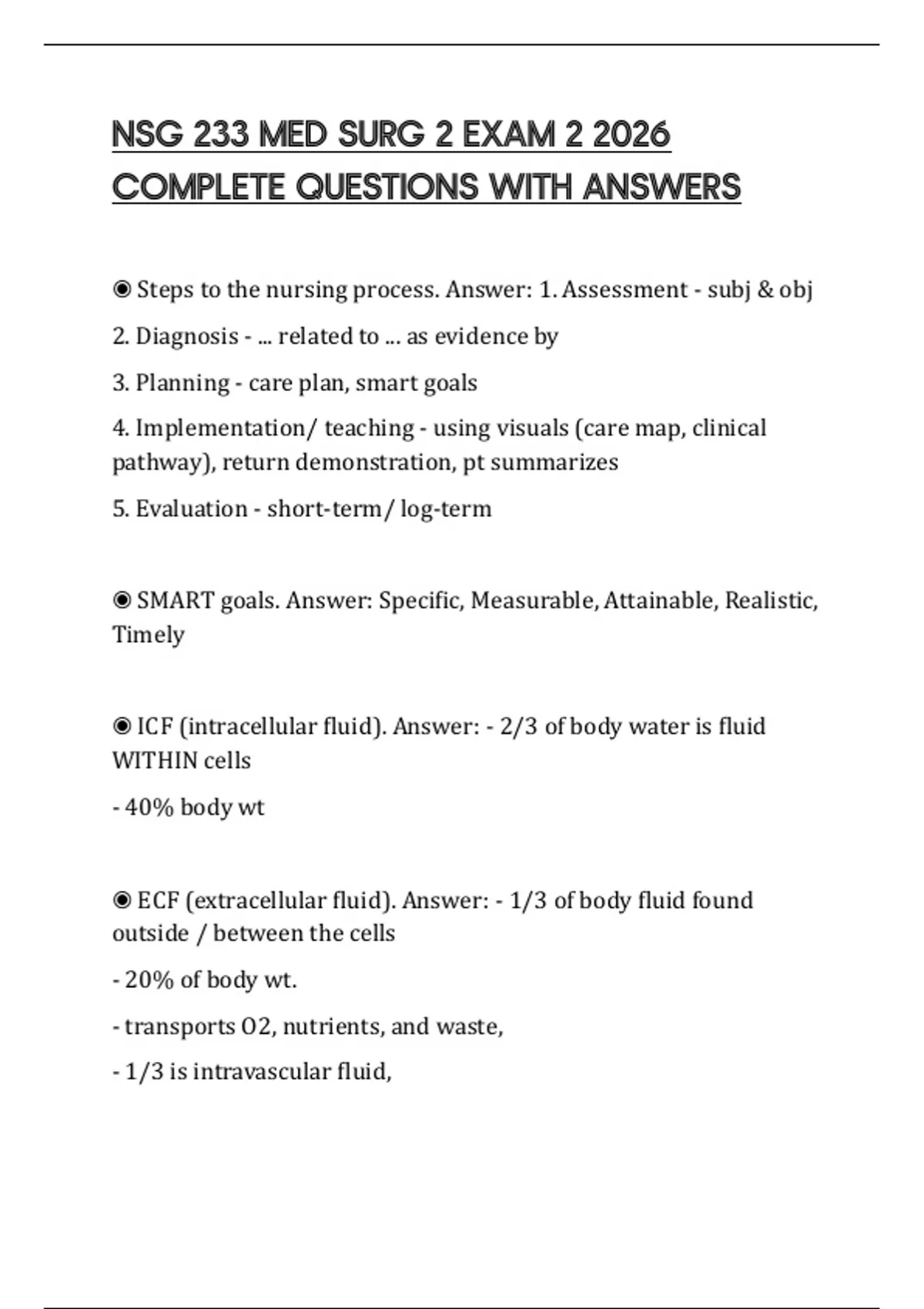 NSG 233 MED SURG 2 EXAM 2 2026 COMPLETE QUESTIONS WITH ANSWERS - NSG ...