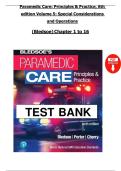 Paramedic Care&colon; Principles & Practice&comma; 6th Edition &ndash; Volume 5&colon; Special Considerations and Operations &lpar;Bledsoe&rpar; &vert; Complete Test Bank Chapters 1&ndash;16