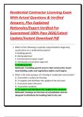 Residential Contractor Licensing Exam With Actual Questions & Verified Answers&comma; Plus Explained Rationales&sol;Expert Verified For Guaranteed 100&percnt; Pass 2026&sol;Latest Update&sol;Instant Download Pdf