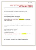 Food Safety Manager Final Exam 2025 &vert; Questions & Answers