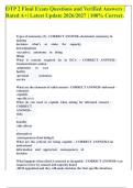 OTP 2 Final Exam Questions and Verified Answers &vert; Rated A&plus;&vert; Latest Update 2026&sol;2027 &vert; 100&percnt; Correct&period;