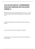 AQA AS LEVEL BIOLOGY COMPREHENSIVE EXAM 2026 QUESTIONS WITH SOLUTIONS GRADED A&plus;