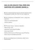 AQA AS LEVEL BIOLOGY FINAL PAPER 2026 QUESTIONS WITH ANSWERS GRADED A&plus;