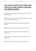 AQA AS-LEVEL PHYSICS 7407 1 PAPER 1 2026 EXAM STUDY GUIDE COMPLETE QUESTIONS AND VERIFIED ANSWERS