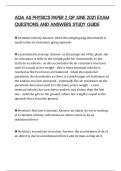 AQA AS PHYSICS PAPER 2 QP JUNE 2021 EXAM QUESTIONS AND ANSWERS STUDY GUIDE