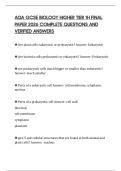 AQA GCSE BIOLOGY HIGHER TIER 1H FINAL PAPER 2026 COMPLETE QUESTIONS AND VERIFIED ANSWERS