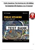 Public Speaking&colon; The Evolving Art &ndash; 5th Edition by Stephanie Coopman &vert; Complete Test Bank for Chapters 1&ndash;17
