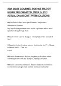 AQA GCSE COMBINED SCIENCE TRILOGY HIGHER TIER CHEMISTRY PAPER 2H 2021 ACTUAL EXAM SCRIPT WITH SOLUTIONS