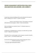 CROWD MANAGEMENT CERTIFICATION FINAL EXAM 2026 QUESTIONS AND ANSWERS&comma; 100&percnt; CORRECT&excl;&excl;