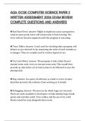 AQA GCSE COMPUTER SCIENCE PAPER 2 WRITTEN ASSESSMENT 2026 EXAM REVIEW COMPLETE QUESTIONS AND ANSWERS