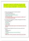 Texas Boiler Inspector Certification Practice Exam Questions and Correct Answers &lpar;Verified&rpar; Graded A&plus; &vert; Latest Update 2026&sol;2027 &vert; Guaranteed Pass&excl;&excl;