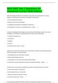 NUR 3225 Test 2 Questions All Answered Correct 2026 Edition&period;