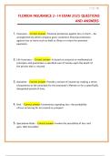 Florida Insurance 2-14 Exam 2025 Questions and Answers &vert; Verified