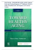 TEST BANK - TOWARD HEALTHY AGING&colon; Human Needs and Nursing Responses 11TH Edition by Theris A&period; Touhy & Kathleen Jett &vert; All Chapters 1-35 &vert; Newest Version&period;