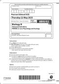 EDEXCEL AS LEVEL MAY JUNE 2025 BIOLOGY B PAPER 02 MODEL ANSWERS WORKED SOLUTIONS