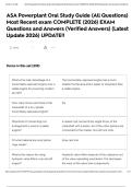 ASA Powerplant Oral Study Guide &lpar;All Questions&rpar; Most Recent exam COMPLETE &lpar;2026&rpar; EXAM Questions and Answers &lpar;Verified Answers&rpar; &lpar;Latest Update 2026&rpar; UPDATE&excl;&excl;