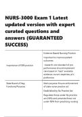 NURS-3000 Exam 1 Latest updated version with expert curated questions and answers 