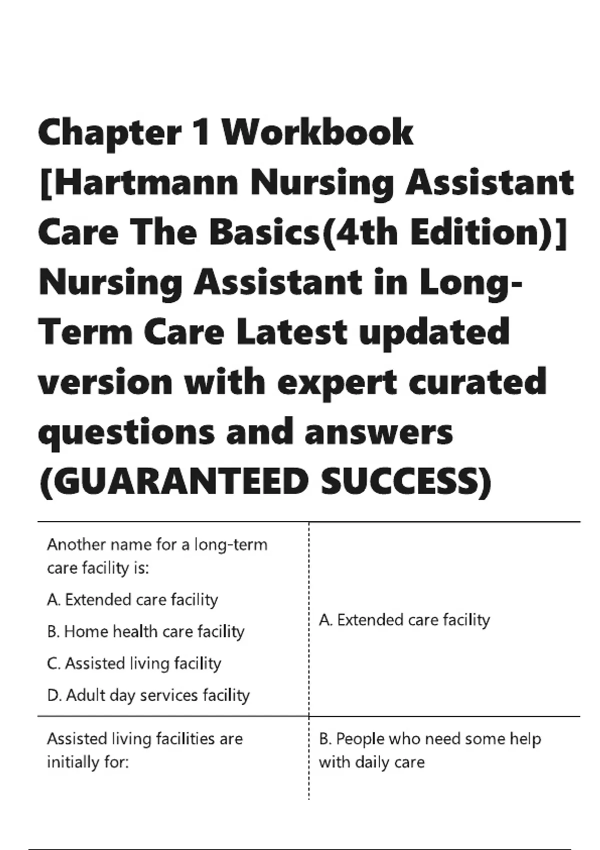 Chapter 1 Workbook -Hartmann Nursing Assistant Care The Basics(4th ...