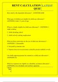 RENT CALCULATION QUIZ QUESTIONS AND ANSWERS 2026