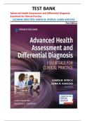 Advanced Health Assessment and Differential Diagnosis Test Bank 1st Edition &vert; Myrick&comma; Smeltzer&comma; Karosas