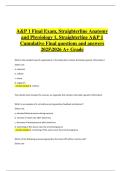 A&P 1 Final Exam&comma; Straighterline Anatomy  and Physiology 1&comma; Straighterline A&P 1  Cumulative Final questions and answers  20252026 A&plus; Grade Correct Detailed 