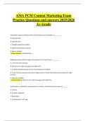 AMA PCM Content Marketing Exam &vert; Verified Practice Questions & Correct Detailed Answers &vert; 2025&sol;2026 A&plus; Grade