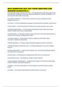 DECA MARKETING 2026 TEST PAPER QUESTIONS AND ANSWERS GUARANTEE A&plus;