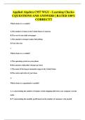 Applied Algebra C957 WGU - Learning Checks- CQUESTIONS AND ANSWERS &vert; RATED 100&percnt; CORRECT