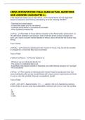 CRISIS INTERVENTION FINAL EXAM ACTUAL QUESTIONS AND ANSWERS GUARANTEE A&plus;