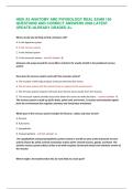 HESI A2 ANATOMY AND PHYSIOLOGY REAL EXAM 150  QUESTIONS AND CORRECT ANSWERS 2026 LATEST  UPDATE&sol;&sol;ALREADY GRADED A&plus; 