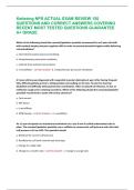 Kettering NPS ACTUAL EXAM REVIEW 150 QUESTIONS AND CORRECT ANSWERS COVERING RECENT MOST TESTED QUESTIONS GUARANTEE A&plus; GRADE 