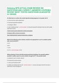 Kettering NPS ACTUAL EXAM REVIEW 300  QUESTIONS AND CORRECT ANSWERS COVERING  RECENT MOST TESTED QUESTIONS GUARANTEE  A&plus; GRADE 