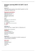 Portage Learning BIOD 152 Lab 8 Exam Study Guide with Practice Questions and Answers