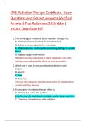 ONS Radiation Therapy Certificate &ndash;Exam  Questions And Correct Answers &lpar;Verified  Answers&rpar; Plus Rationales 2026 Q&A &vert;  Instant Download Pdf 