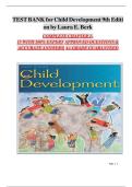 Ultimate Child Development Test Bank 9th Ed &lpar;Laura E&period; Berk&rpar; &ndash; Expert Questions & A&plus; Answers